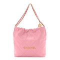 Shiny Calfskin Quilted Small Chanel 22 Dark Pink