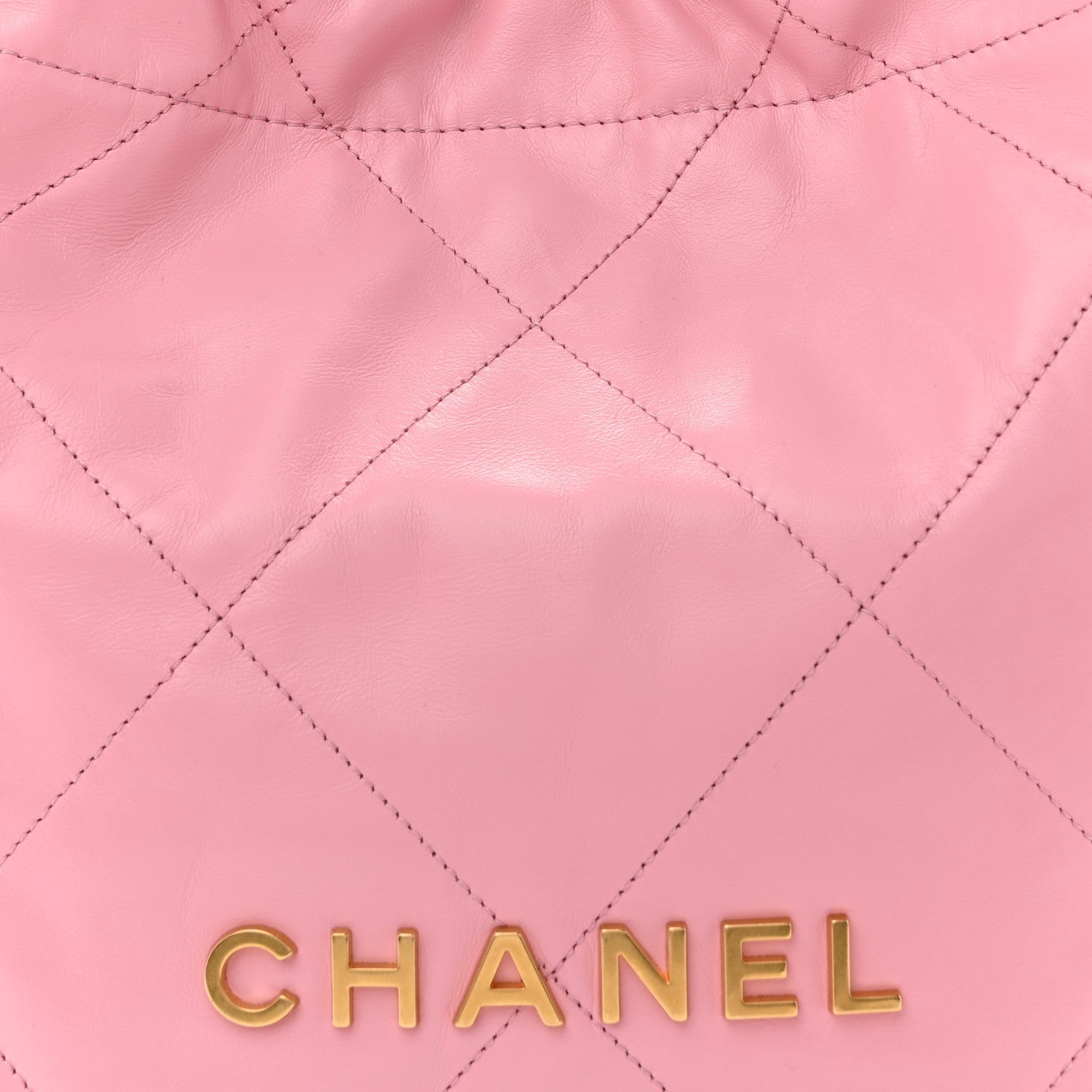 Shiny Calfskin Quilted Small Chanel 22 Dark Pink
