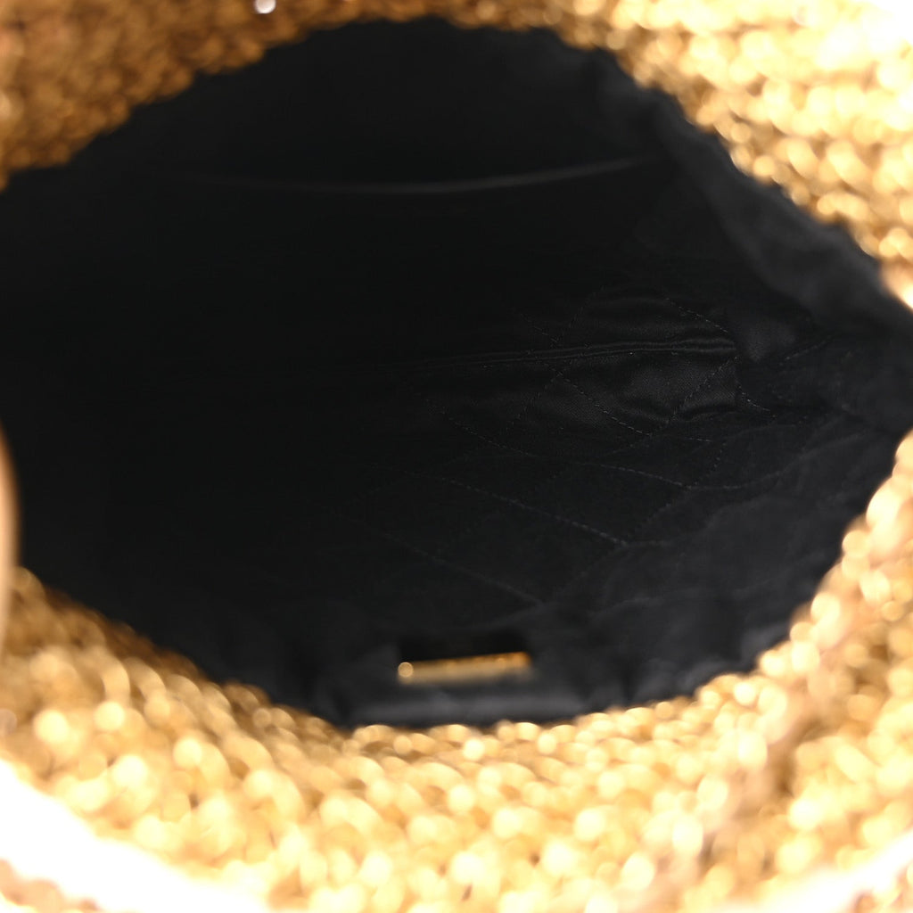 Metallic Calfskin Macrame Mini Chanel 22 Gold