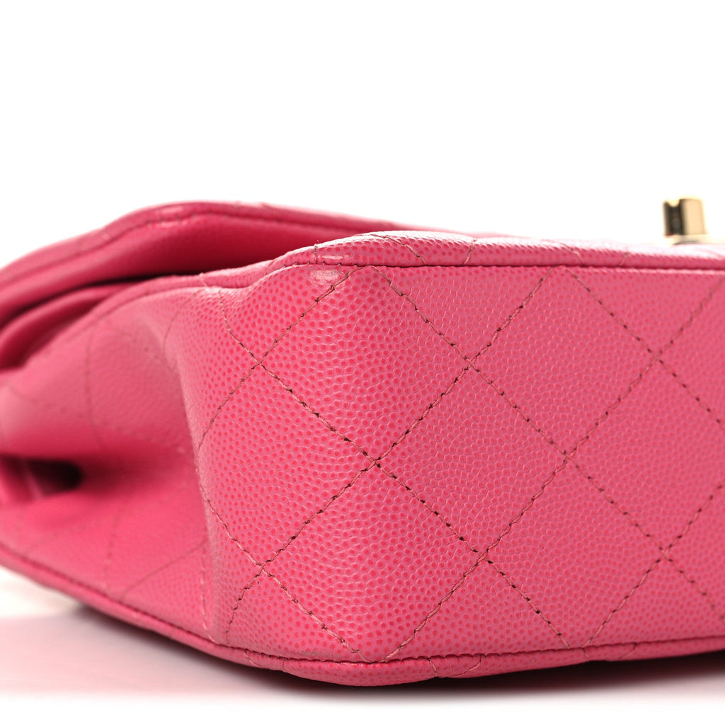 Caviar Quilted Small Double Flap Pink
