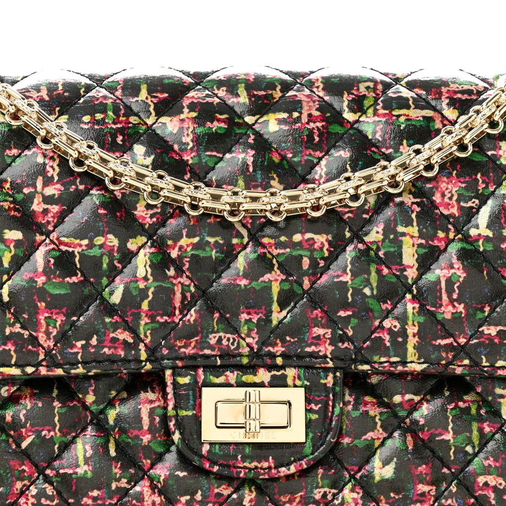 Tweed Printed Lambskin Quilted 2.55 Reissue 225 Flap Multicolor