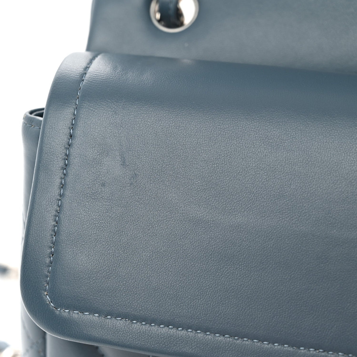 Lambskin Quilted Jumbo Double Flap Dark Blue
