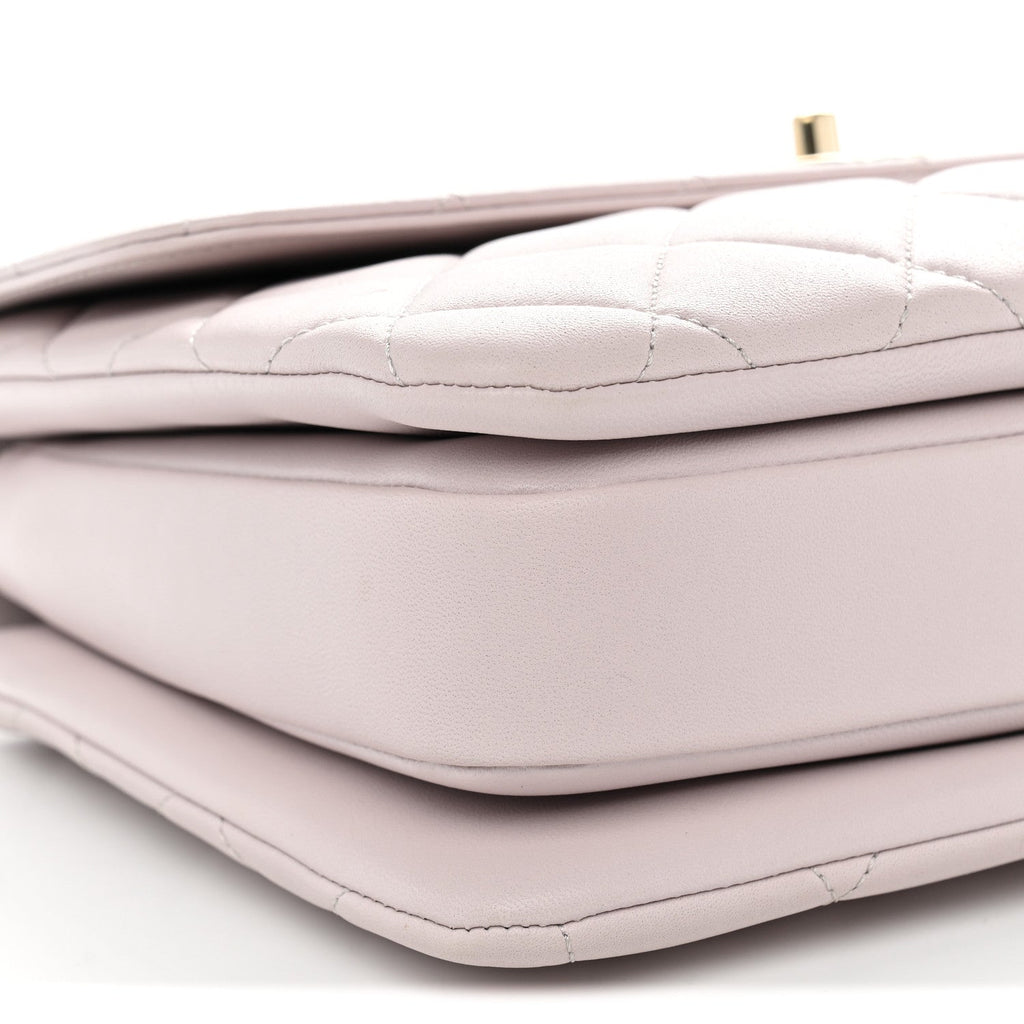 Lambskin Quilted Medium Trendy CC Flap Dual Handle Bag Pink