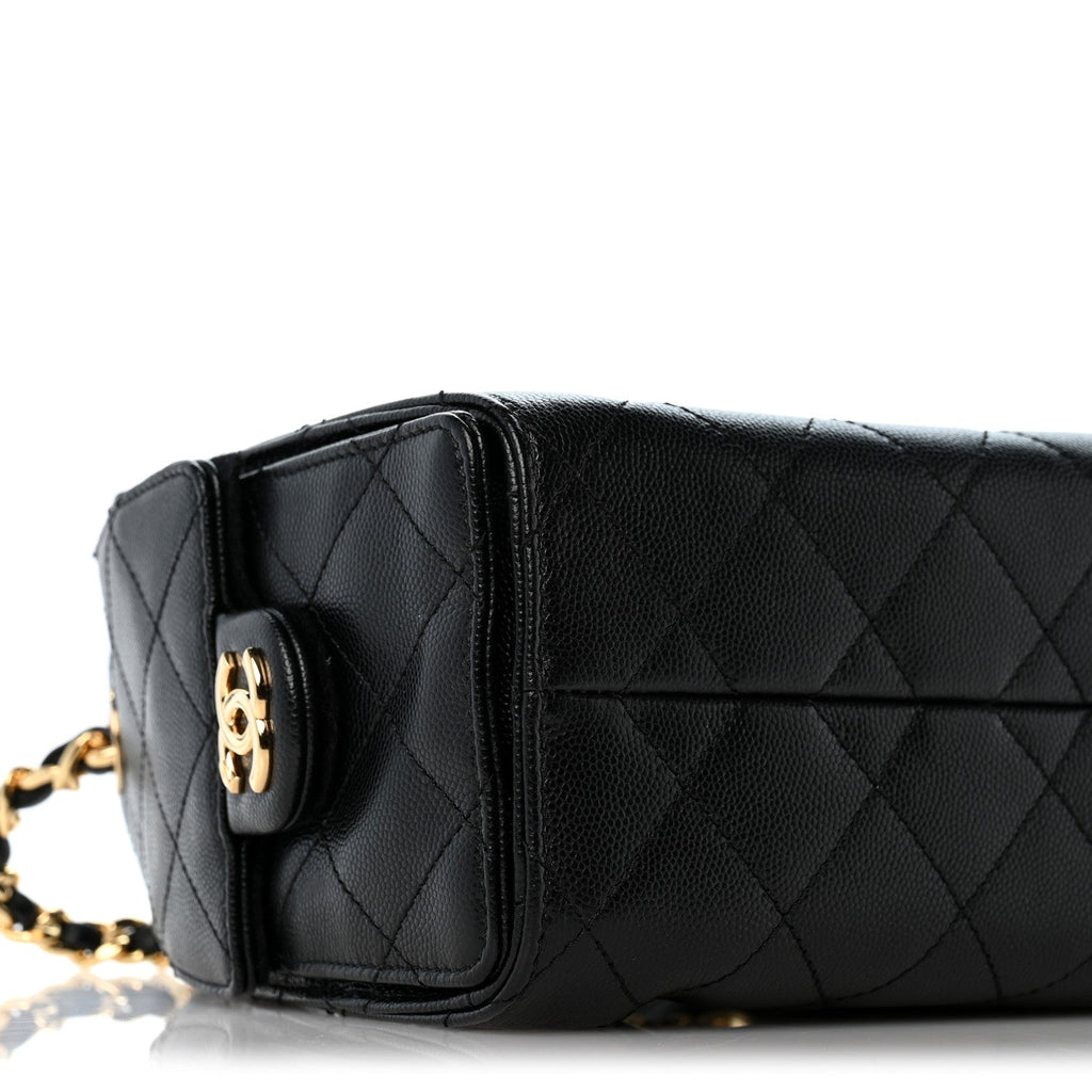 Caviar Quilted Mini Chanel 25 Handbag Black