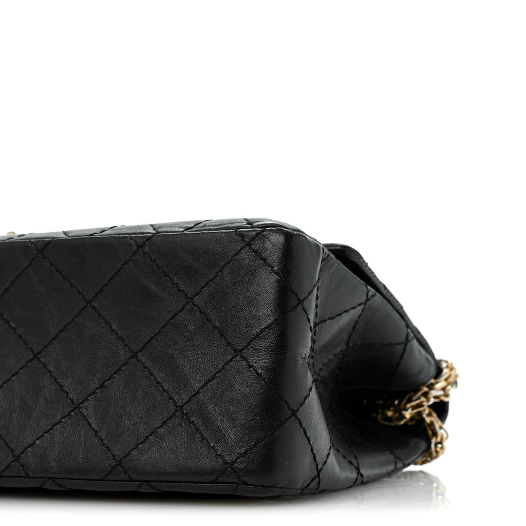 Aged Calfskin Quilted 2.55 Reissue 226 Flap Black