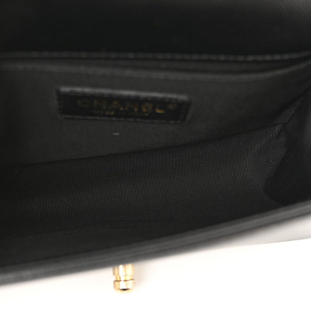 Caviar Quilted Small Boy Flap Black