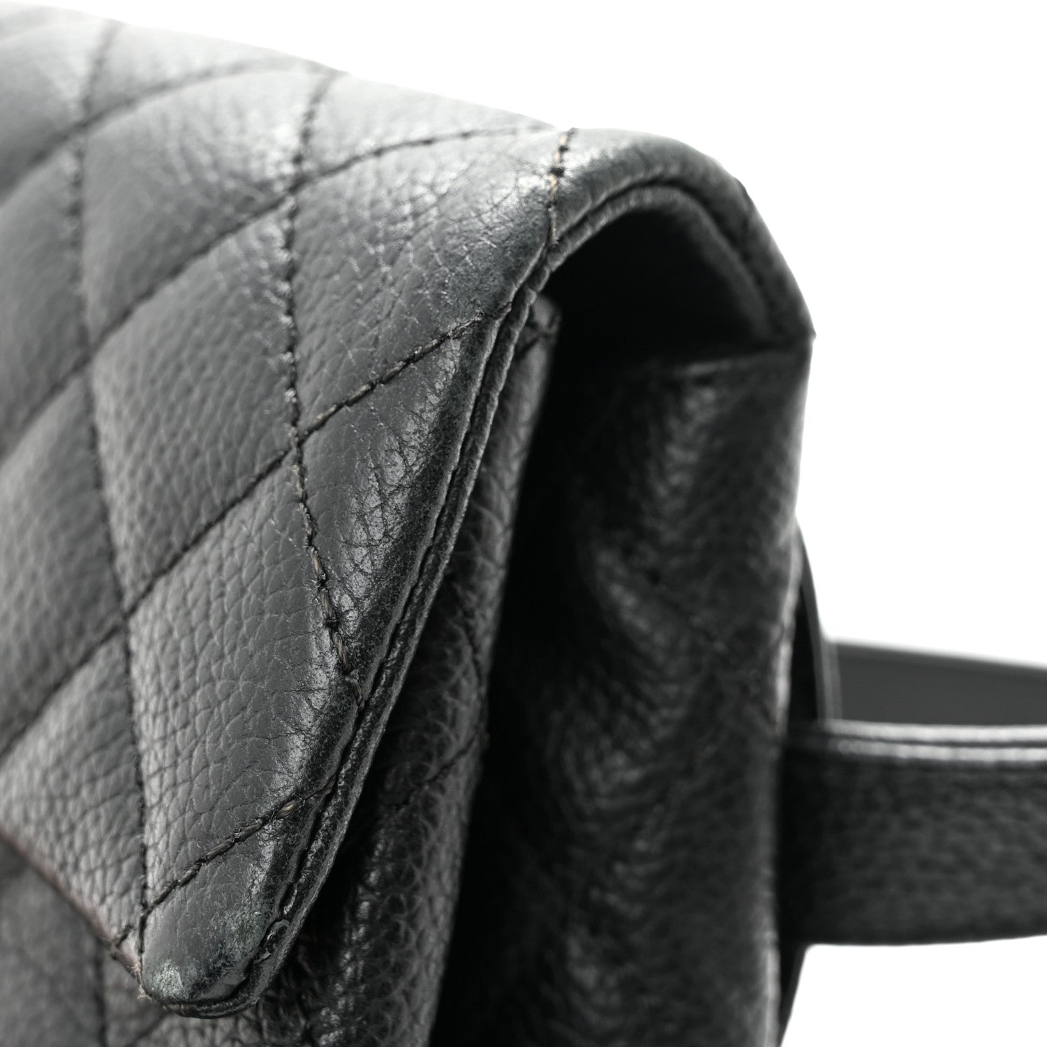 Grained Calfskin Quilted 2.55 Reissue Flap Belt Bag Clutch Black