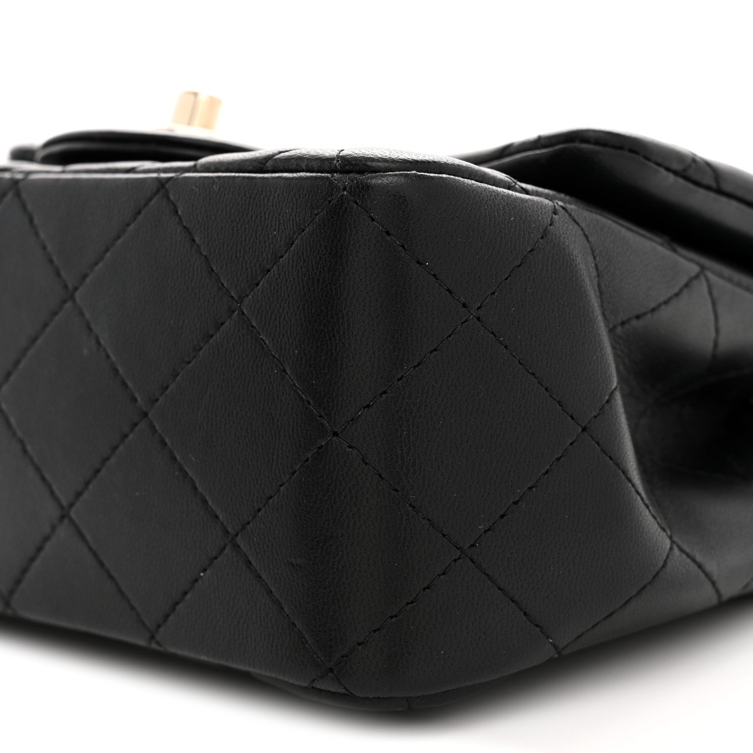 Lambskin Quilted Mini Square Flap Black