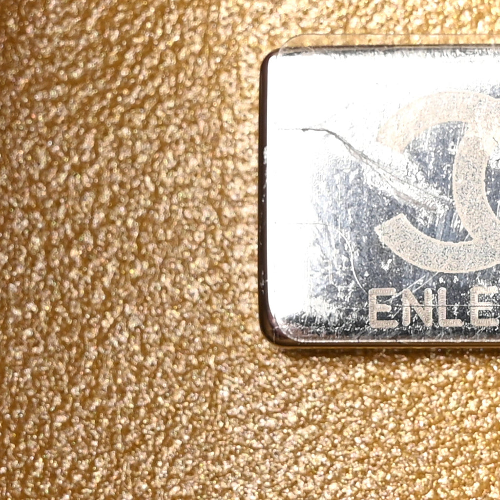 Calfskin Lizard Embossed Wallet On Chain WOC Gold