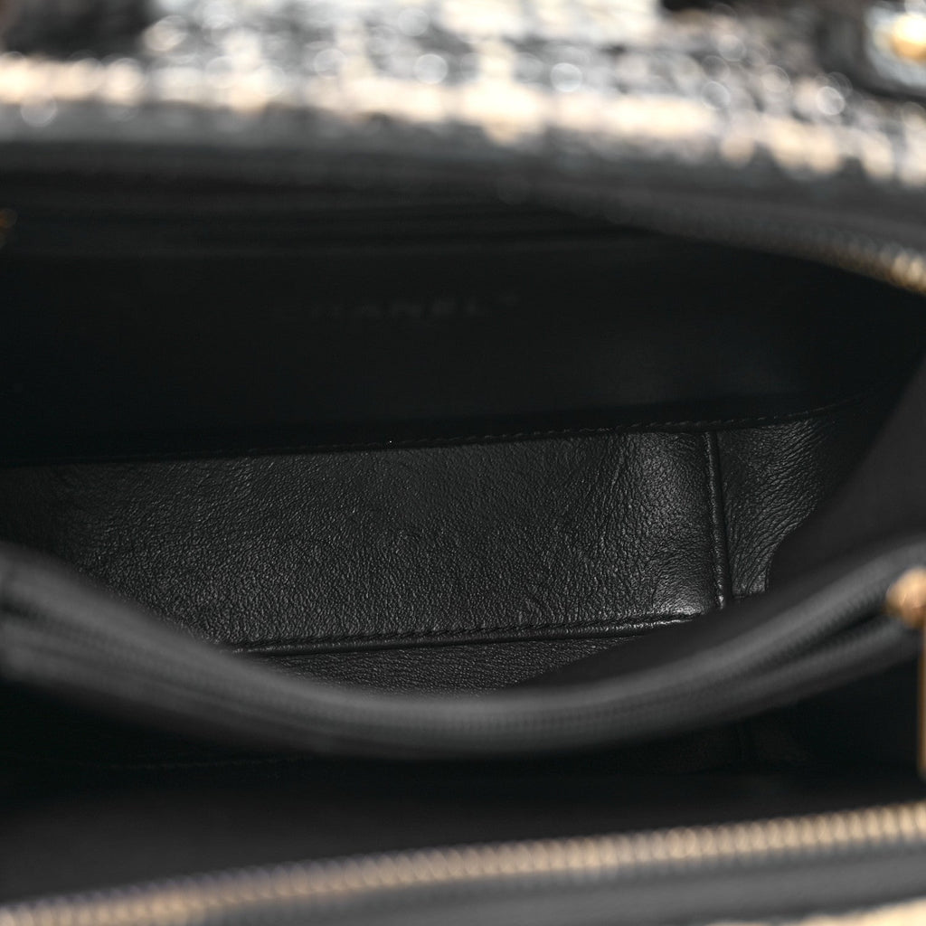 Tweed Snakeskin Quilted Medium CC Filigree Vanity Case Dark Navy