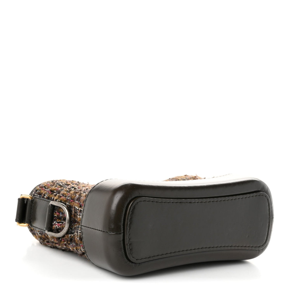 Tweed Calfskin Quilted Small Gabrielle Hobo Brown