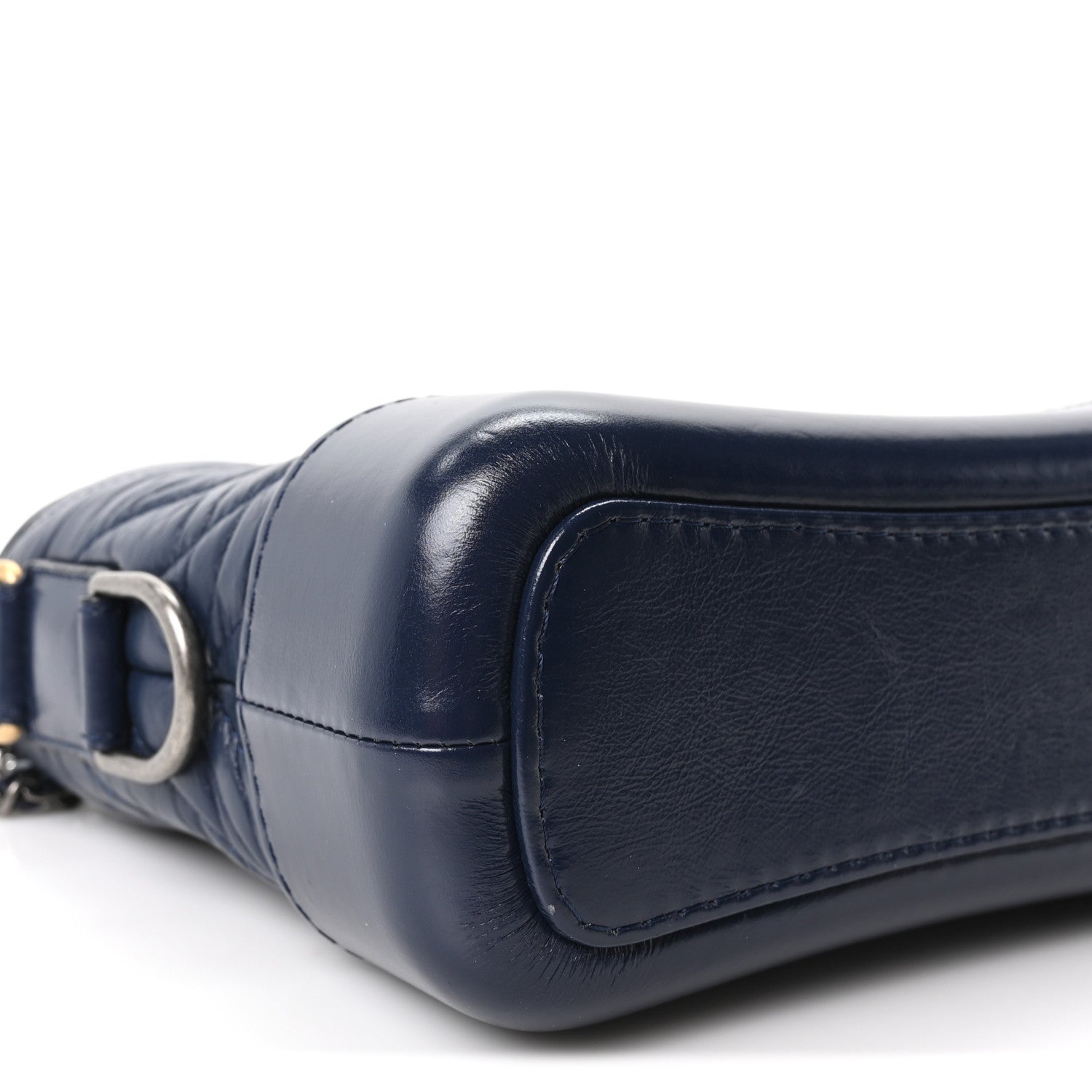 Aged Calfskin Chevron Quilted Small Gabrielle Hobo Blue
