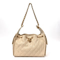 Caviar Quilted Small Chanel 25 Handbag Beige