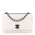 Lambskin Quilted Mini Trendy CC Wallet On Chain WOC White
