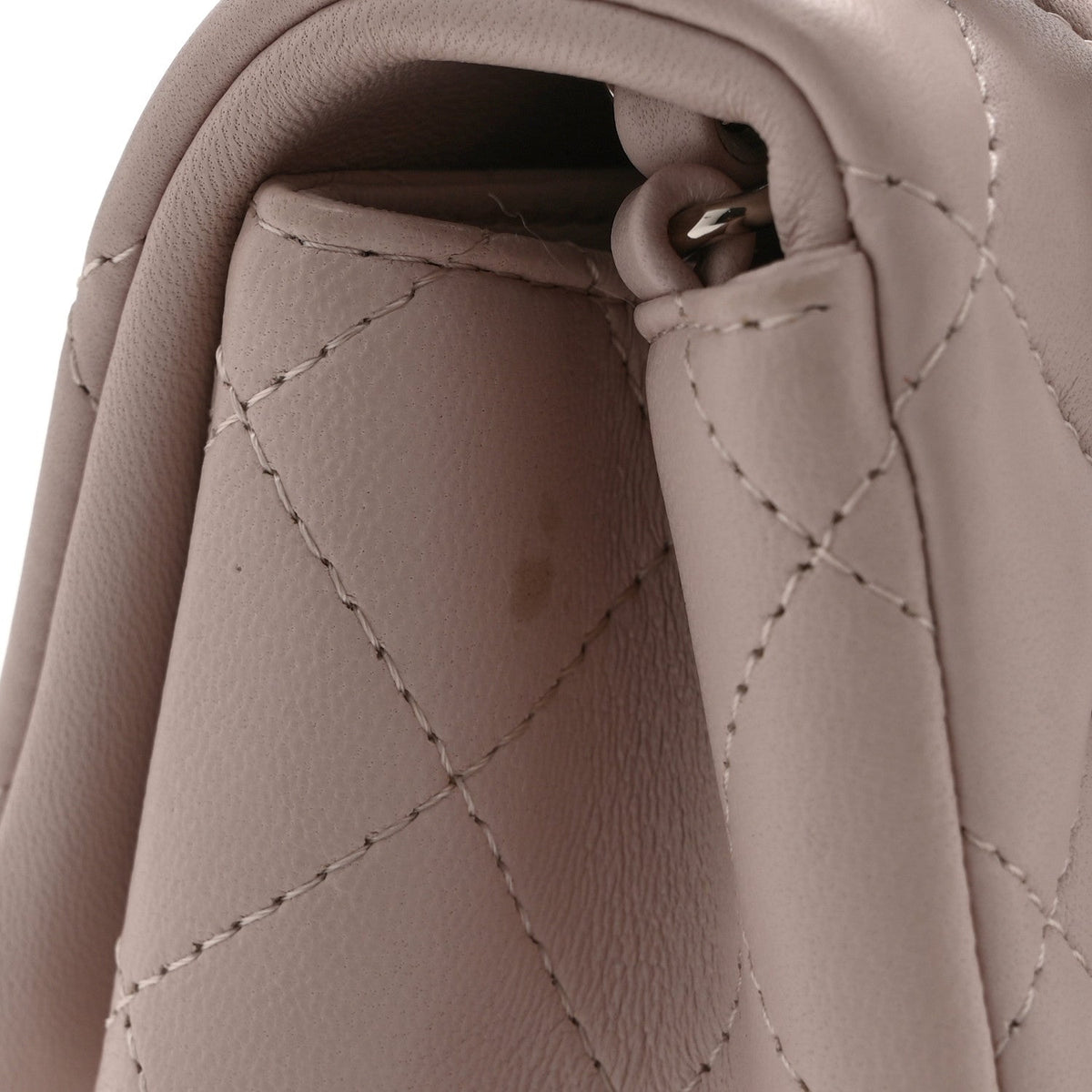 Lambskin Quilted Mini Square Flap Light Pink