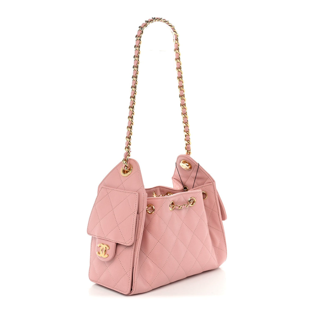 Caviar Quilted Mini Chanel 25 Handbag Light Pink
