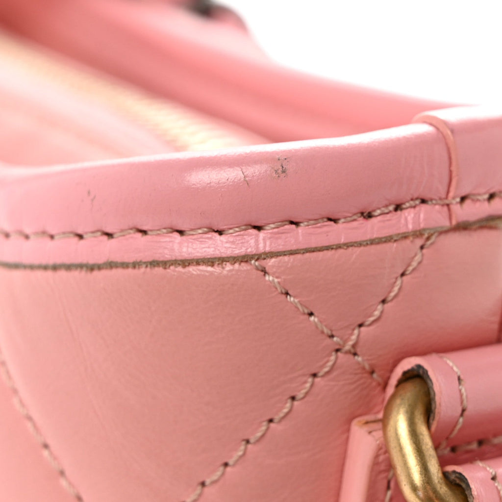 Aged Calfskin Quilted Small Gabrielle Hobo Pink