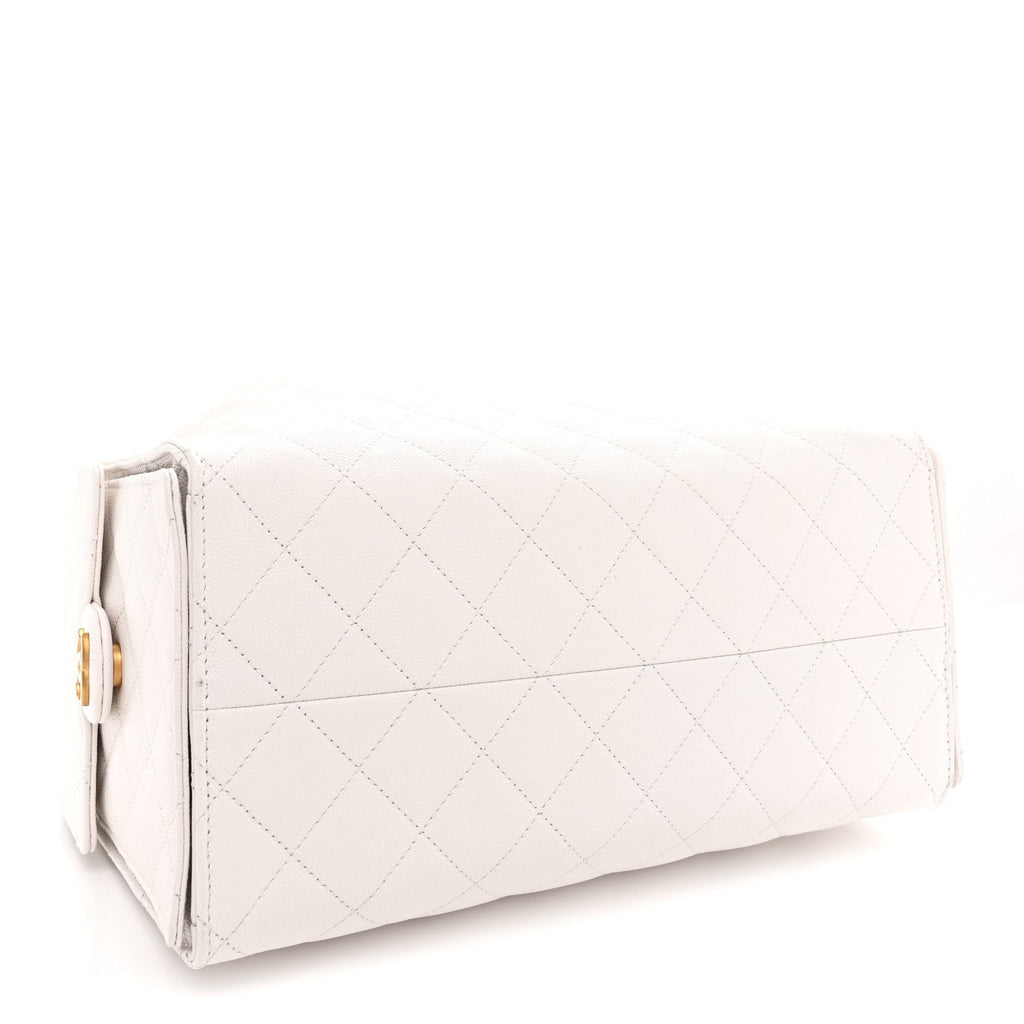 Caviar Quilted Medium Chanel 25 Handbag White