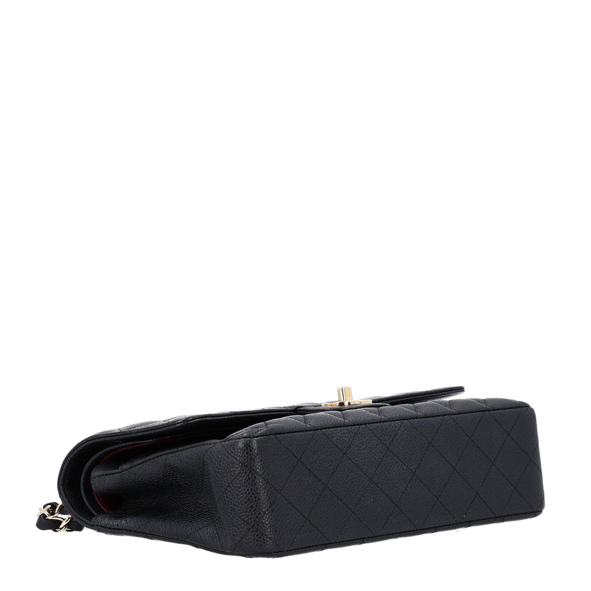 Caviar Quilted Medium Double Flap Black