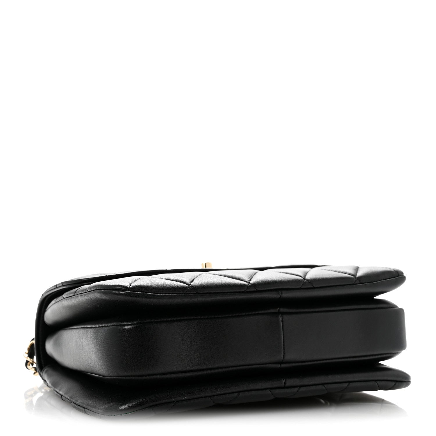 Lambskin Quilted Small Trendy CC Dual Handle Flap Bag Black