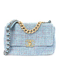 Tweed Quilted Medium Chanel 19 Flap Blue Multicolor