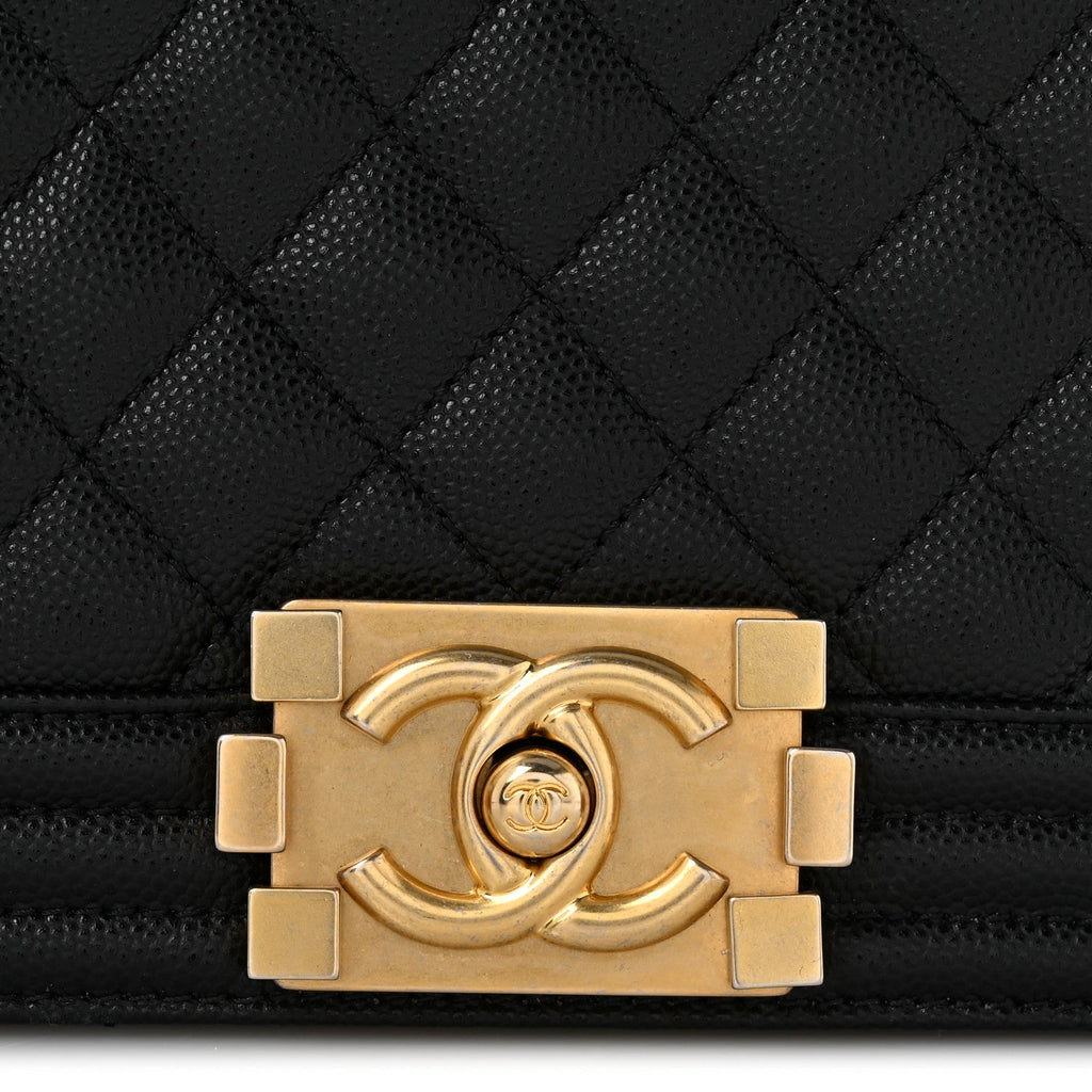 Caviar Quilted New Medium Boy Flap Black