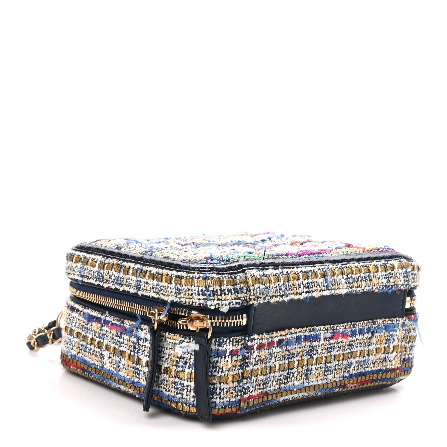 Tweed Snakeskin Quilted Medium CC Filigree Vanity Case Multicolor