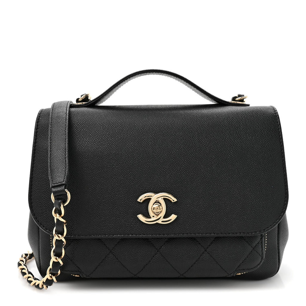 Caviar Quilted Medium Business Affinity Flap Black