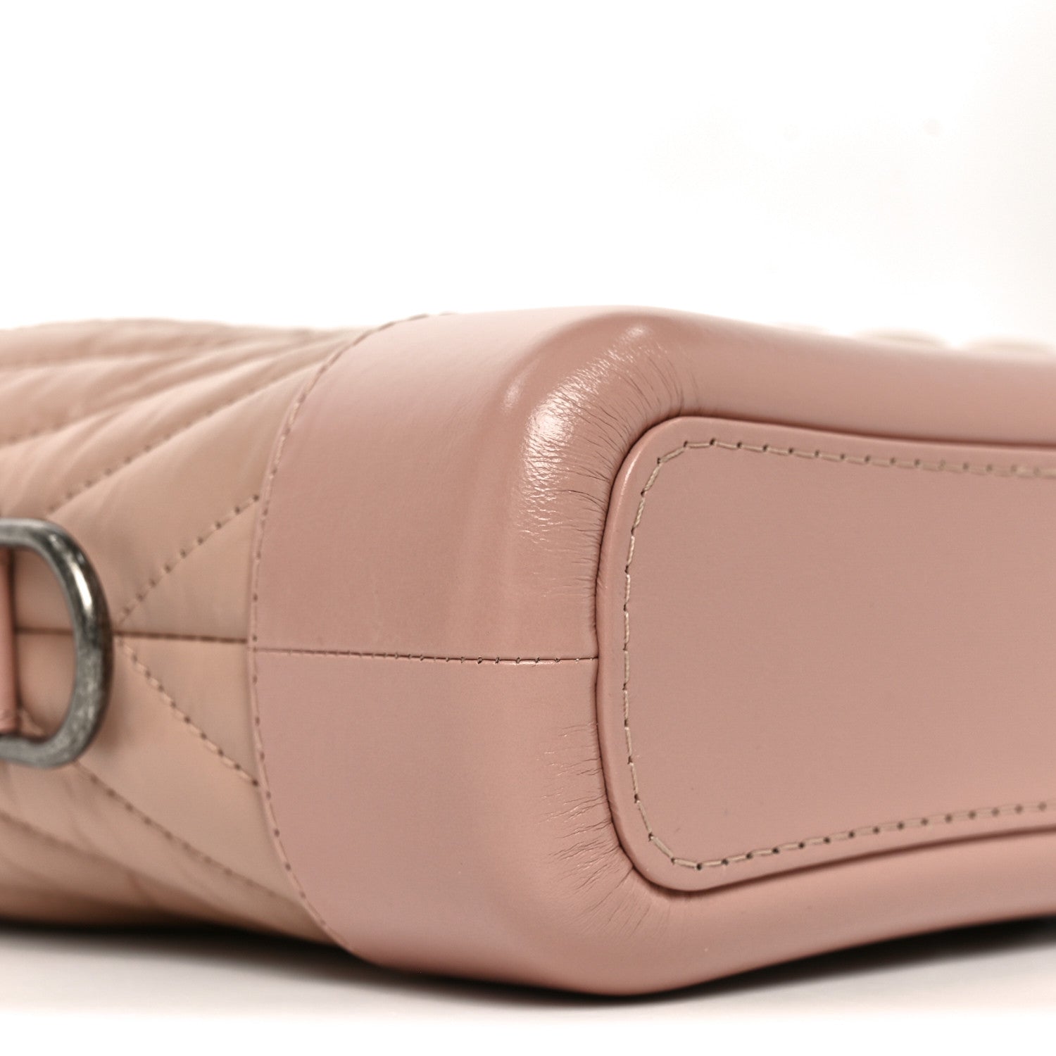 Aged Calfskin Chevron Quilted Small Gabrielle Hobo Pink