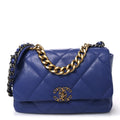 Lambskin Quilted Large Chanel 19 Flap Purple