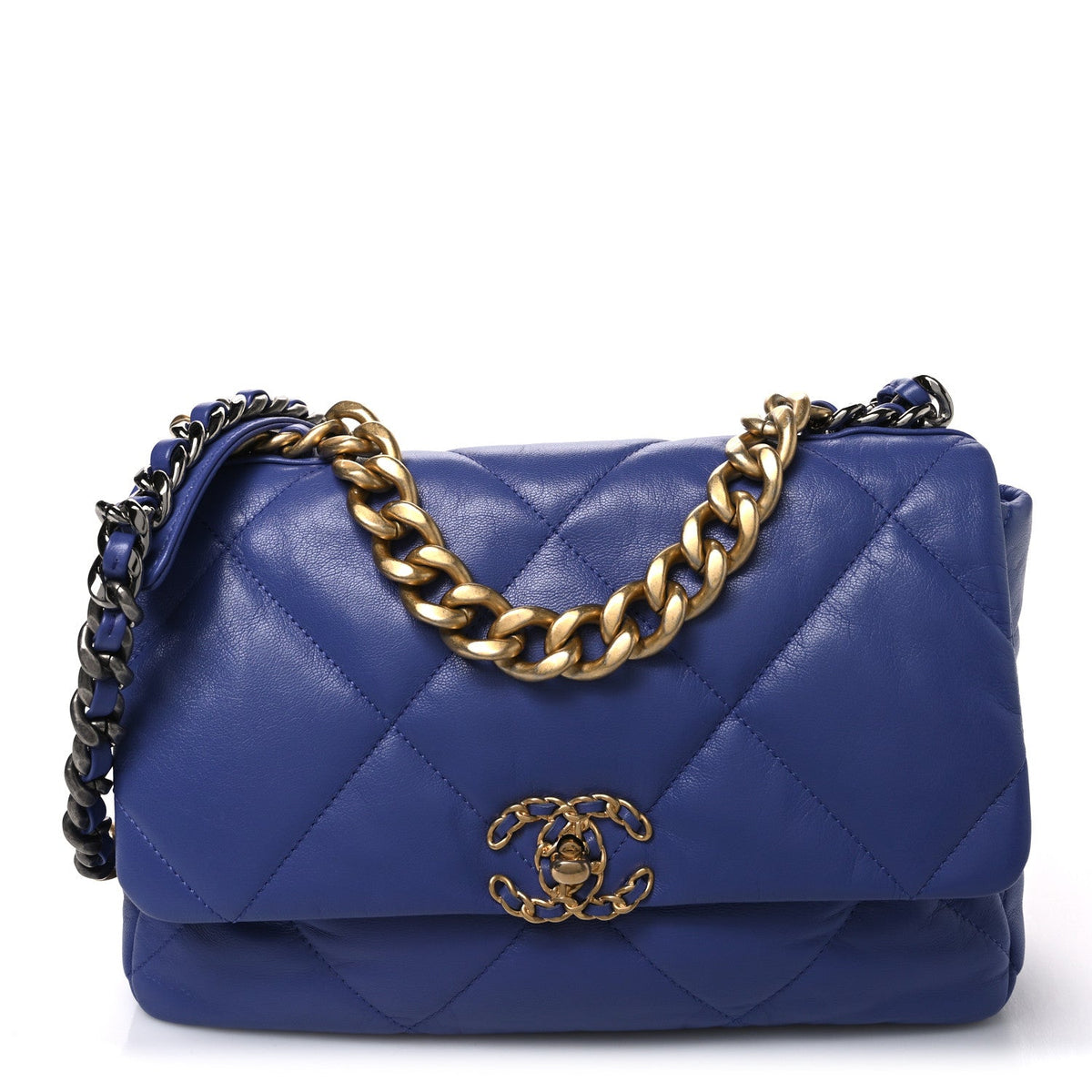 Lambskin Quilted Large Chanel 19 Flap Purple