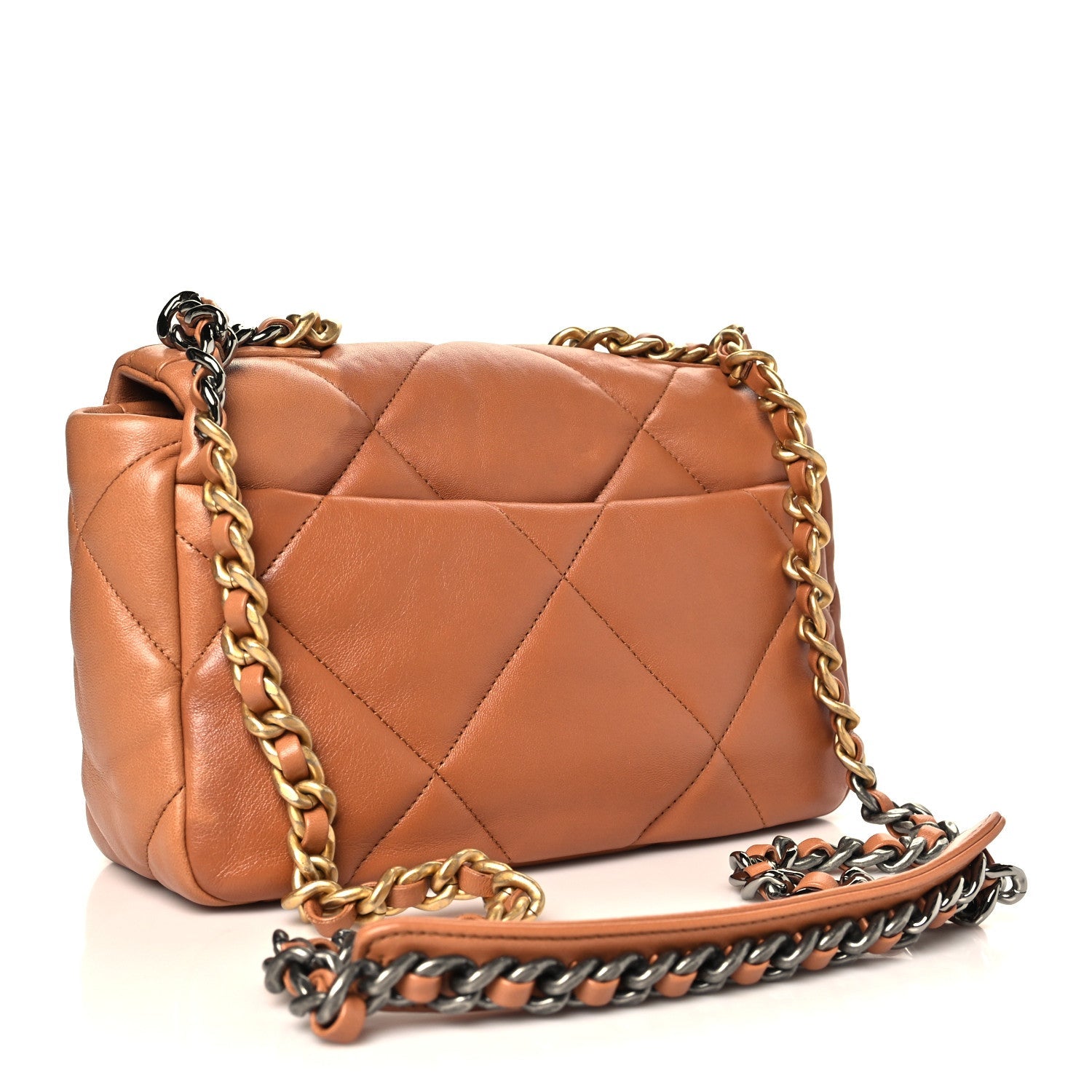 Lambskin Quilted Medium Chanel 19 Flap Brown