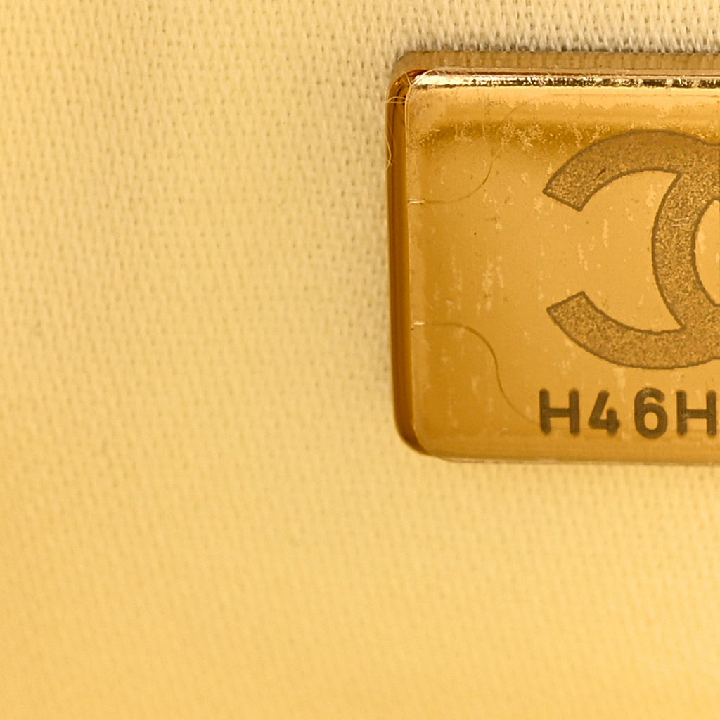 Caviar Quilted Mini Chanel 25 Handbag Light Yellow
