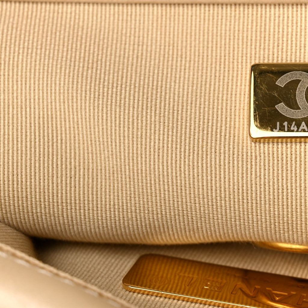 Lambskin Quilted Medium Chanel 19 Flap Beige