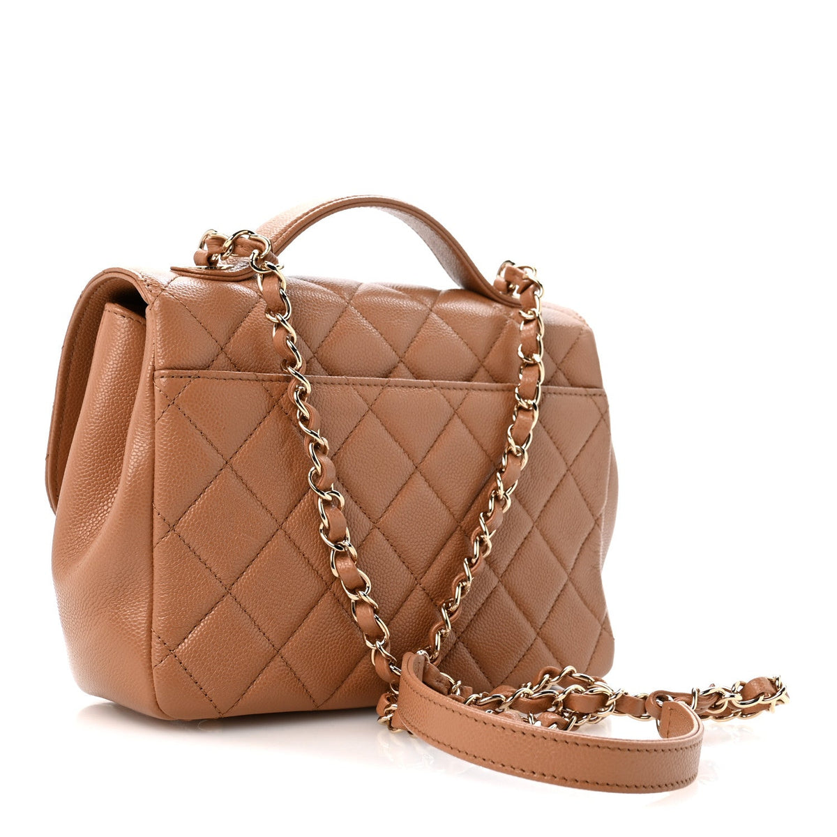 Caviar Quilted Medium Business Affinity Flap Brown
