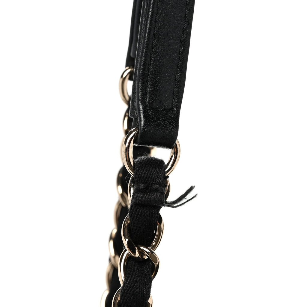 Mixed Fibers Calfskin Small Deauville Tote Black
