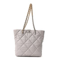 Lambskin Quilted Chanel 19 Shopping Bag Grey