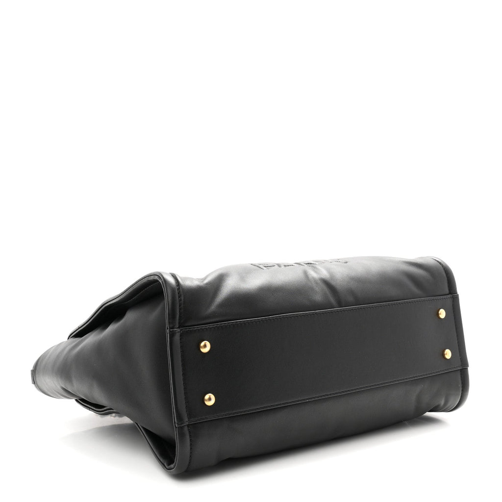 Calfskin Small Deauville Tote Black