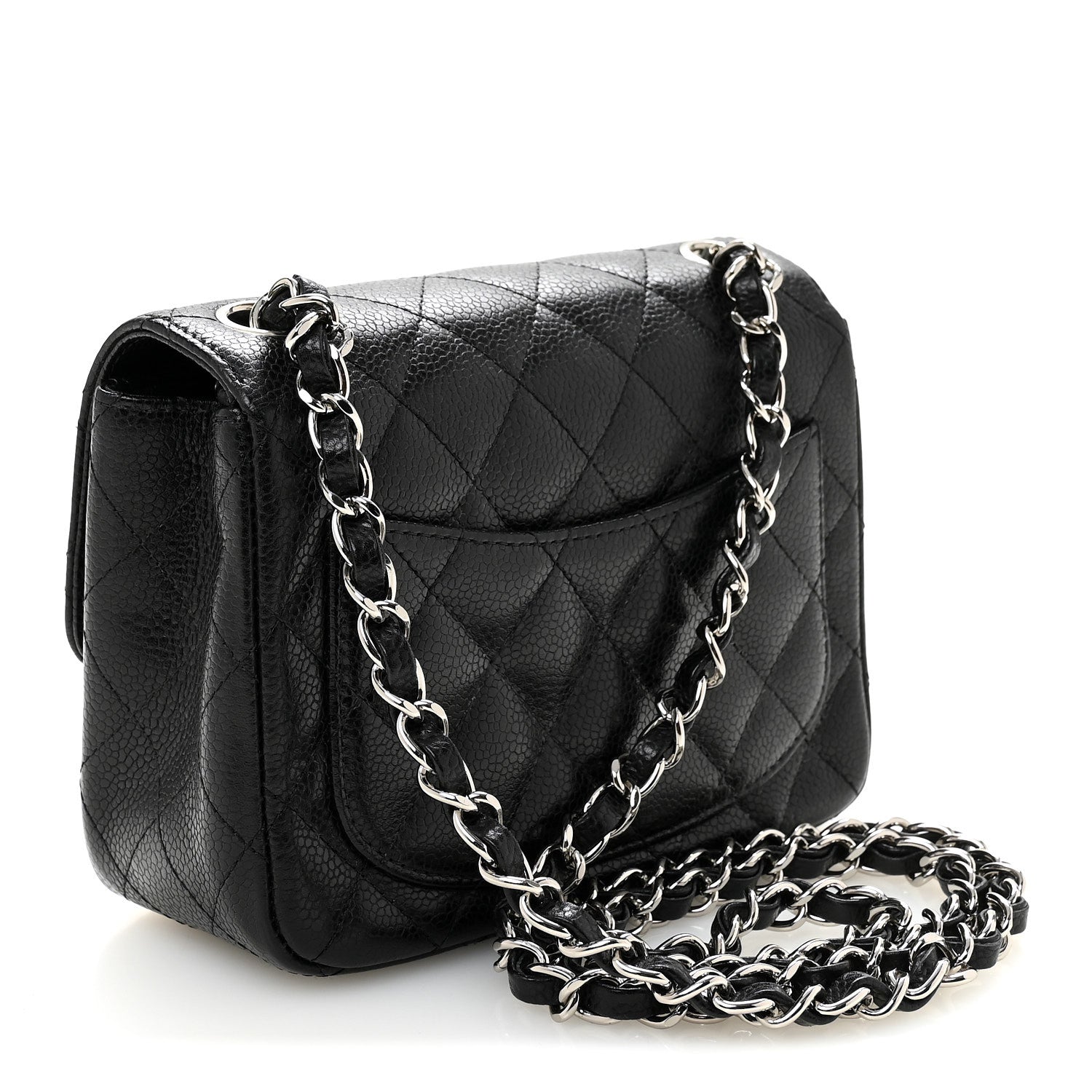 Caviar Quilted Mini Square Flap Black