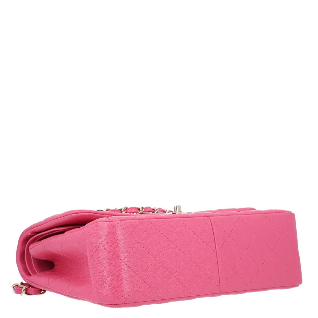 Caviar Quilted Jumbo Double Flap Pink