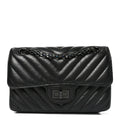 Aged Calfskin Chevron Quilted 2.55 Reissue Mini Flap So Black