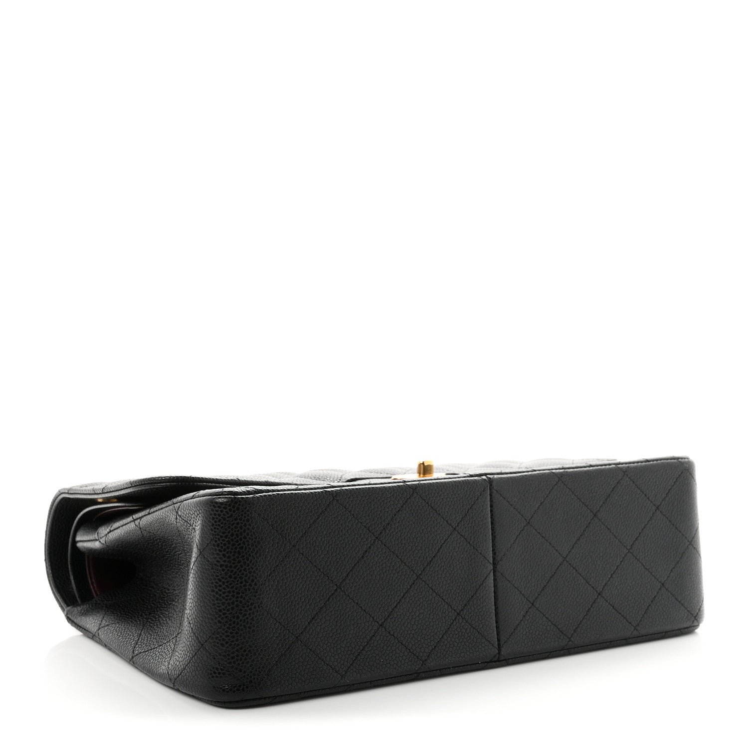 Caviar Quilted Jumbo Double Flap Black