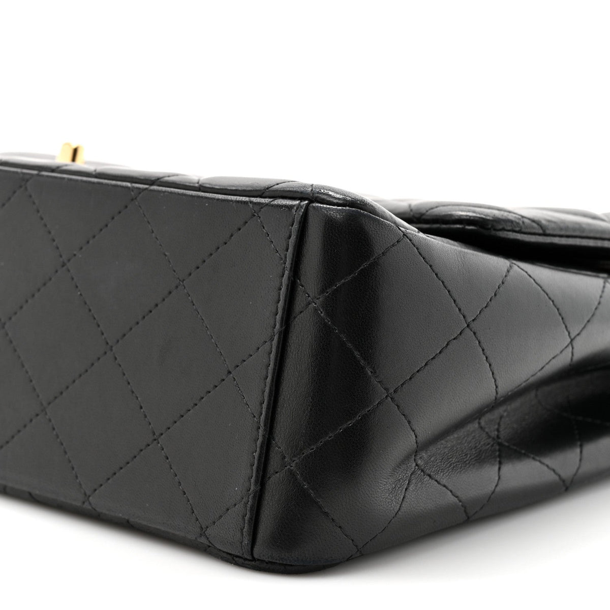 Lambskin Quilted Maxi Double Flap Black