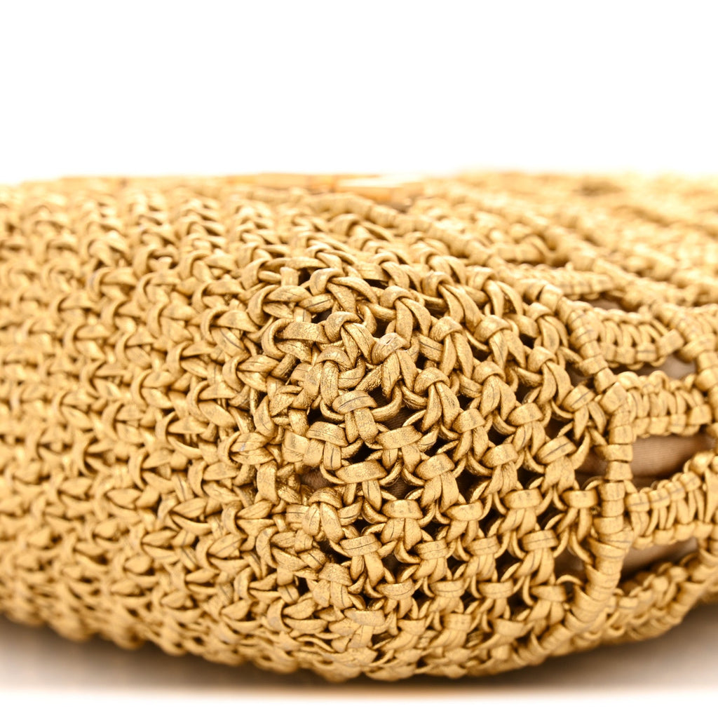 Metallic Calfskin Macrame Mini Chanel 22 Gold