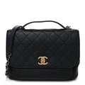 Caviar Quilted Large Business Affinity Flap Black