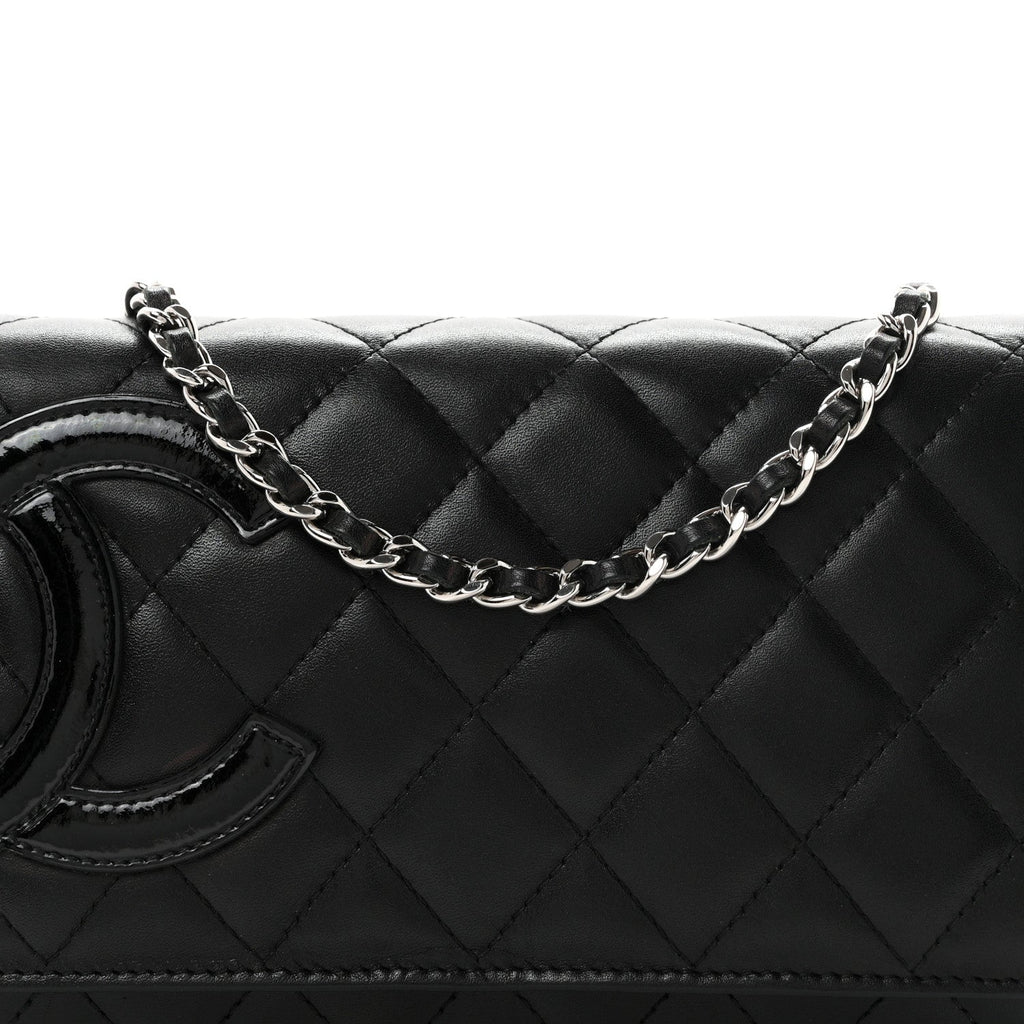 Calfskin Quilted Cambon Wallet on Chain WOC Black