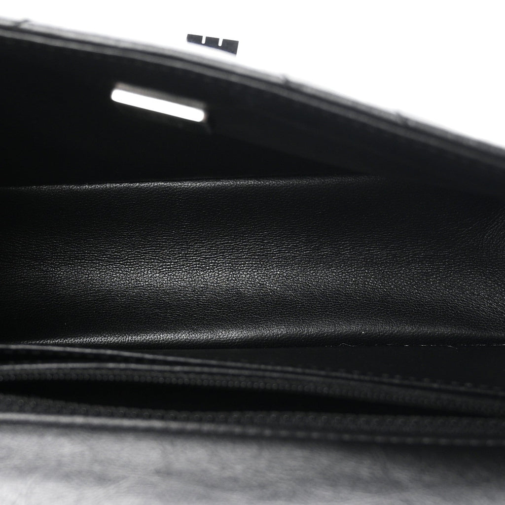 Aged Calfskin Chevron Quilted 2.55 Reissue Mini Flap So Black