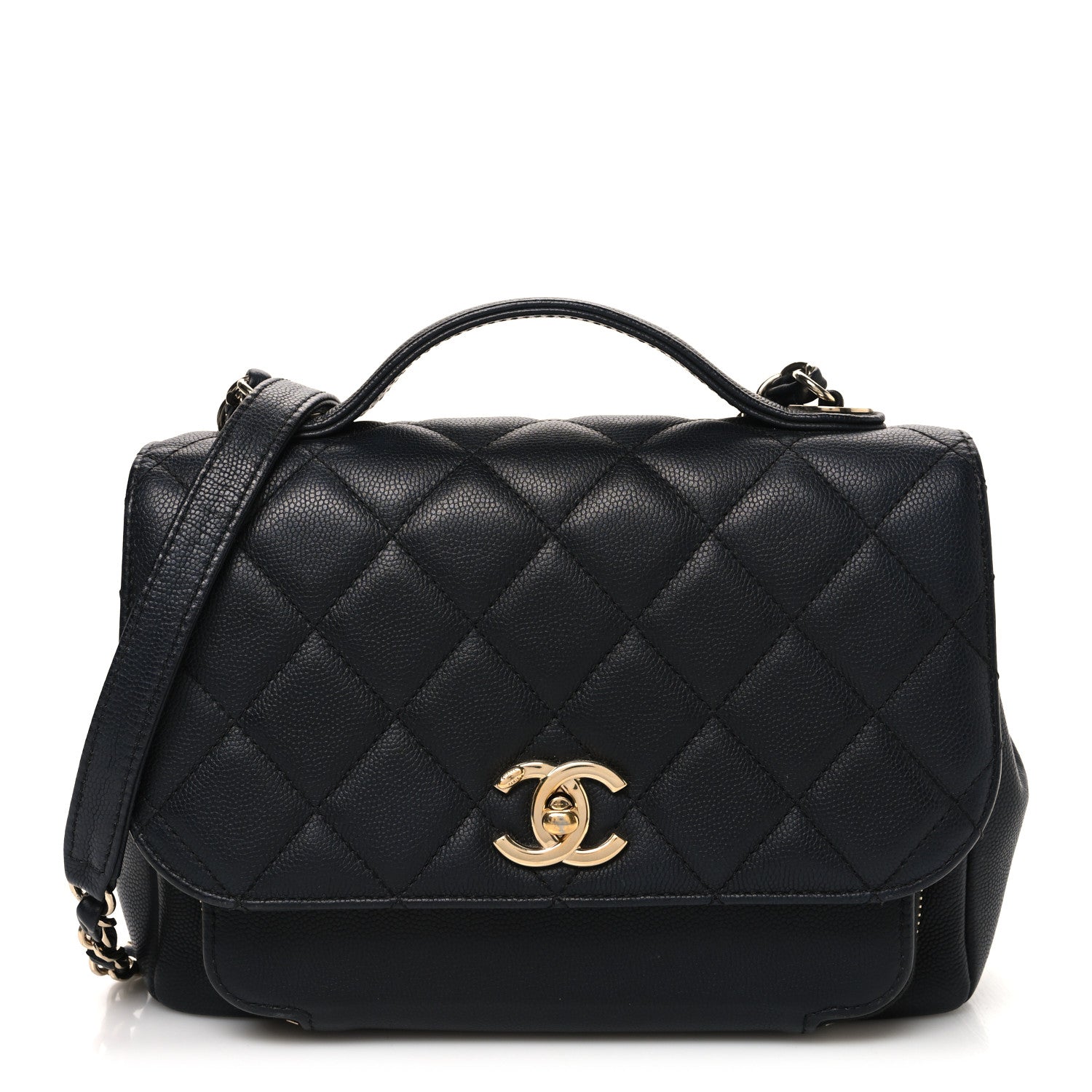 Caviar Quilted Medium Business Affinity Flap Black