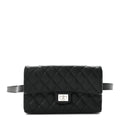 Grained Calfskin Quilted 2.55 Reissue Flap Belt Bag Clutch Black