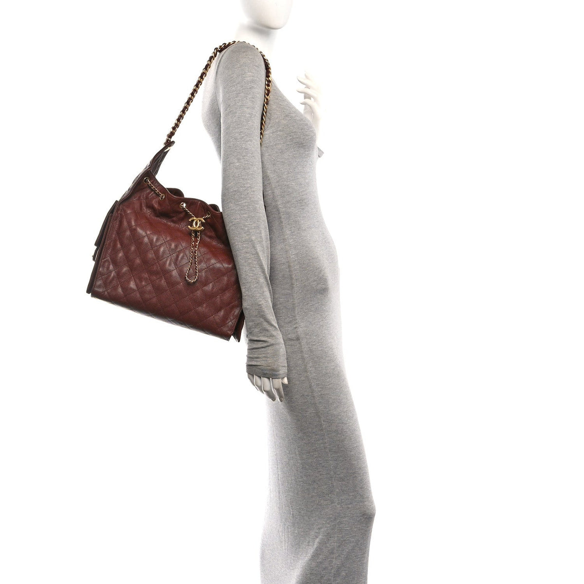 Caviar Quilted Medium Chanel 25 Handbag Dark Brown